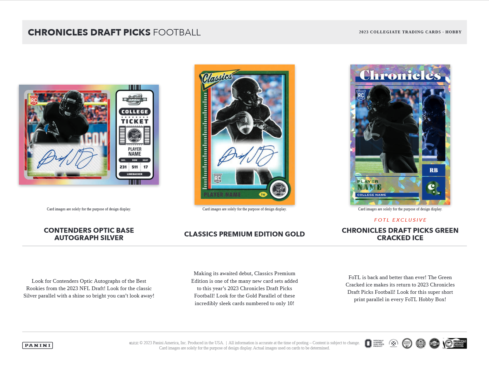 2023 Panini Chronicles Draft Picks Football Hobby 16 Box Case