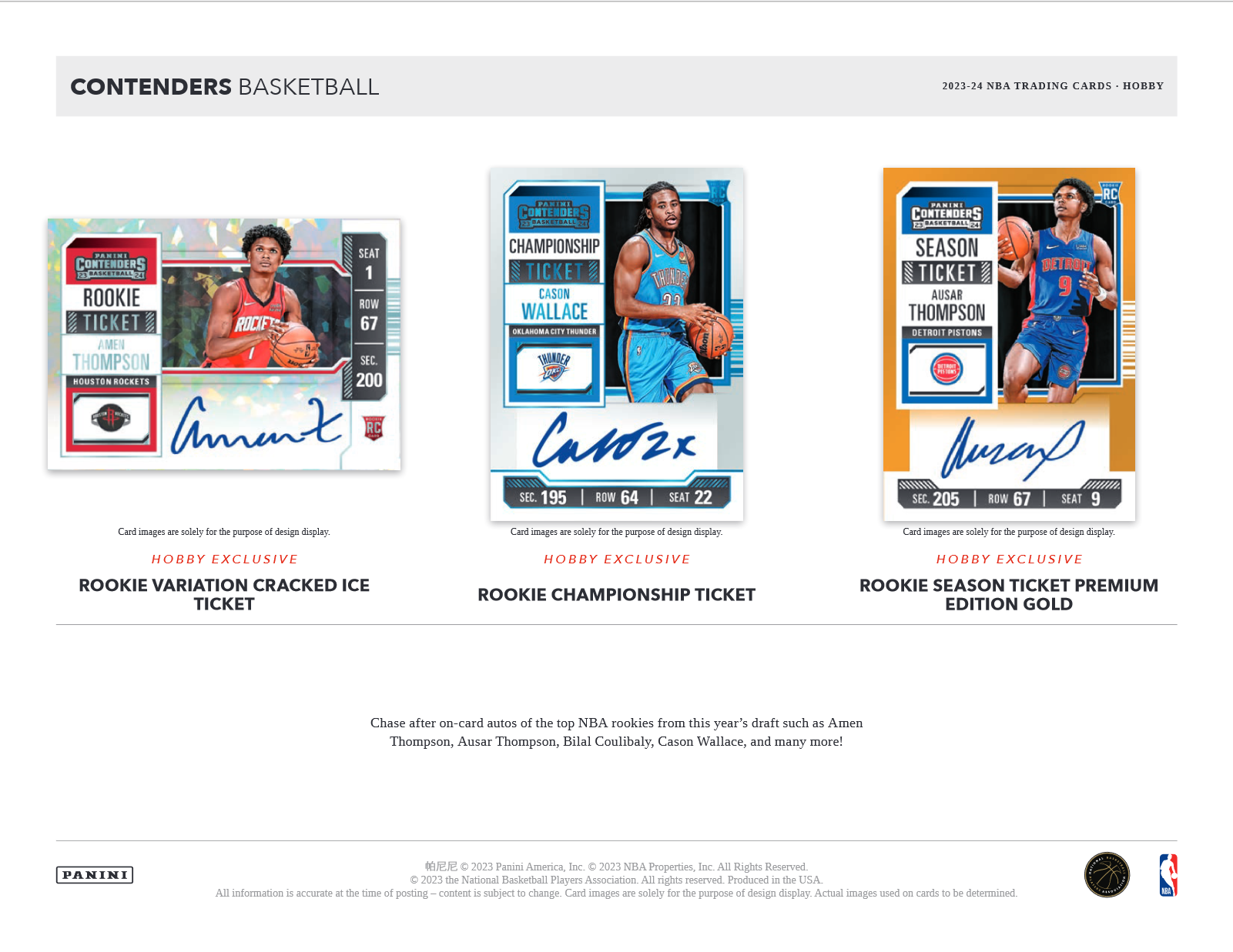 2023-24 Panini Contenders Basketball Hobby Box