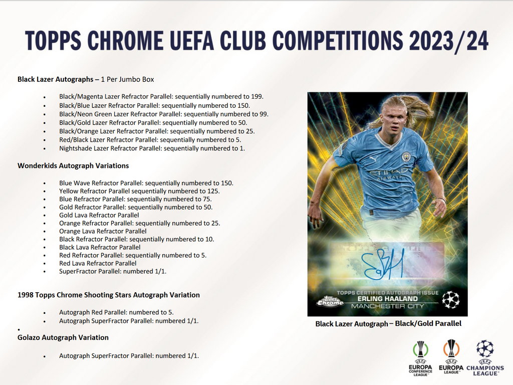 2023-24 Topps UEFA Club Competitions Chrome Soccer Jumbo Box